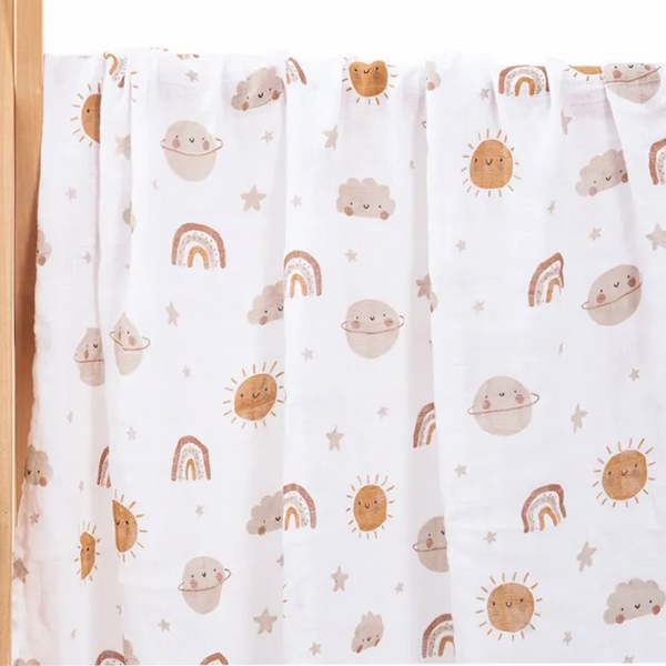 100% Cotton Muslin Blanket - Cloudy Moon Stars