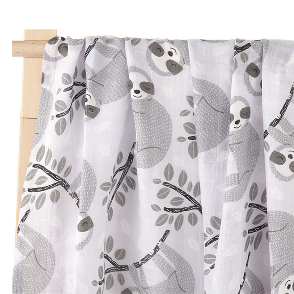 100% Cotton Muslin Blanket - Lazy Sloths
