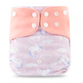 Pocket Cloth Nappy AWJ Grey Mesh - Pinkish Unicorns