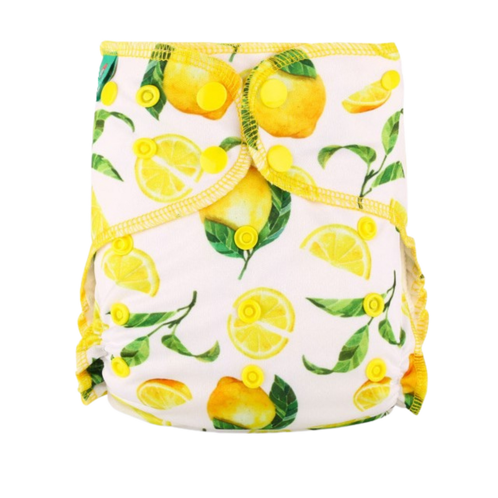 AIO Velvet  Cloth Nappy- Lemons