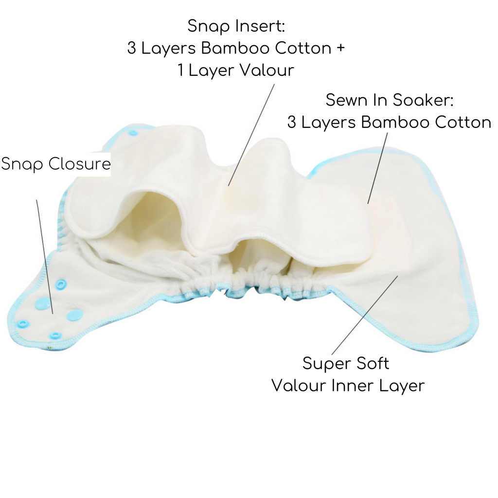 AIO Velvet  Cloth Nappy- Lemons