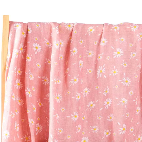 100% Cotton Muslin Blanket - Pink Flowers